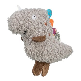 Trixie dino pluche met kattenkruid / catnip grijs