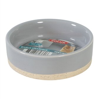 Zolux olaria voerbak keramiek grijs