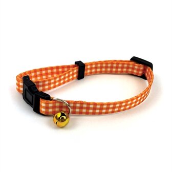 Happy pet tabby patch halsband kat ruit oranje