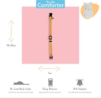 Happy pet tabby patch halsband kat ruit oranje