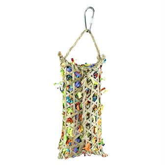 Back zoo nature parakeet woven bamboo pouch