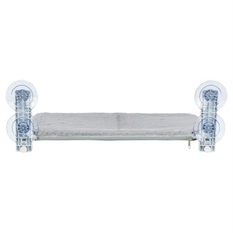 Trixie hangmat voor aan raam opvouwbaar pluche / mesh wit / grijs