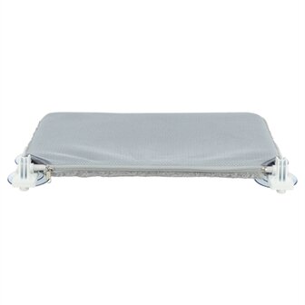 Trixie hangmat voor aan raam opvouwbaar pluche / mesh wit / grijs