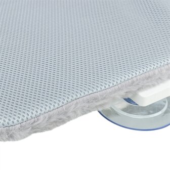 Trixie hangmat voor aan raam opvouwbaar pluche / mesh wit / grijs