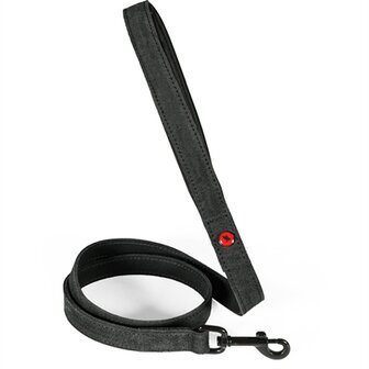 Zolux expert hondenriem premium leer / neopreen zwart