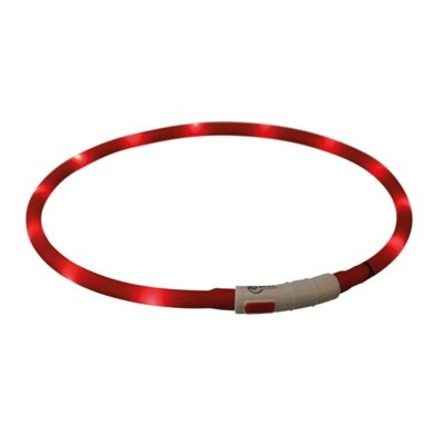 Trixie halsband usb flash light lichtgevend oplaadbaar rood