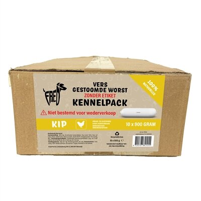 Freds gestoomd vers vlees worst kennelpack kip tarwe en glutenvrij