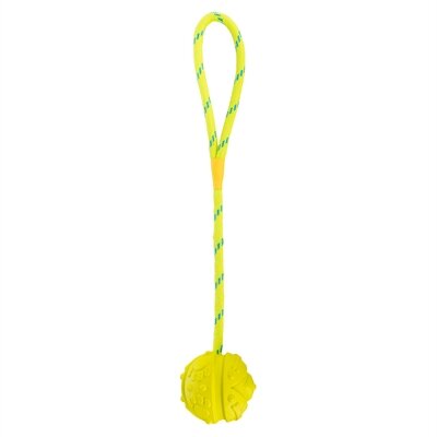 Trixie bal aan touw natuurrubber drijvend limegroen