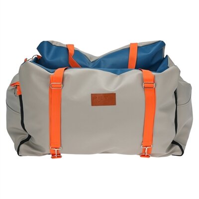 Autostoel / reismand hondenmand beige / blauw / oranje
