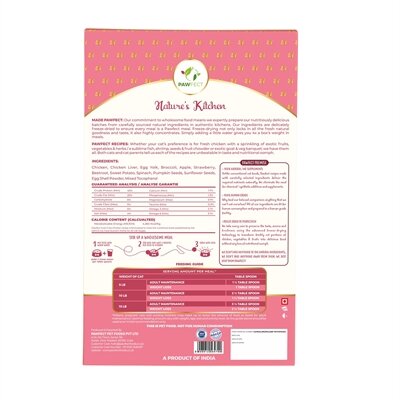 Pawfect freeze dried foods cat chicken recipe