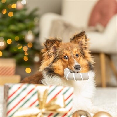 Trixie xmas kerststok latex grijs