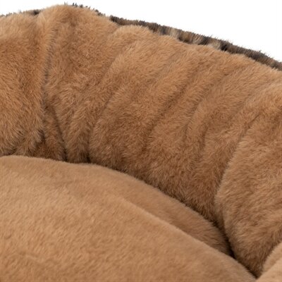 Trixie hondenmand leo soft rond pluche bruin / panterprint