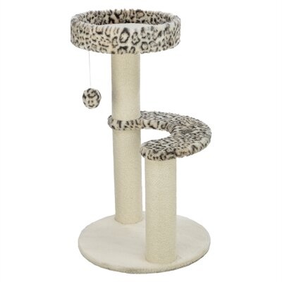Trixie krabpaal leo panterprint rond creme