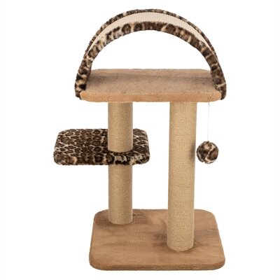 Trixie krabpaal leo panterprint ligplaats met boog bruin