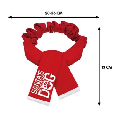Plenty gifts kerst sjaal santa's favorite dog rood