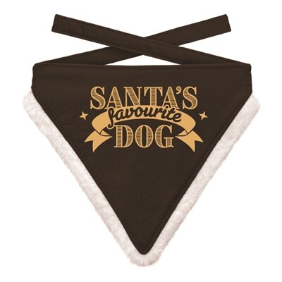 Plenty gifts kerst bandana santa's favourite dog zwart