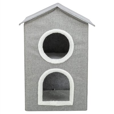 Trixie kattenmand / kattenhuis nora soft 2 verdriepingen lichtgrijs