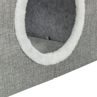 Trixie kattenmand / kattenhuis nora soft 2 verdriepingen lichtgrijs