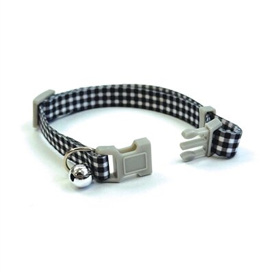 Happy pet tabby patch halsband kat ruit zwart