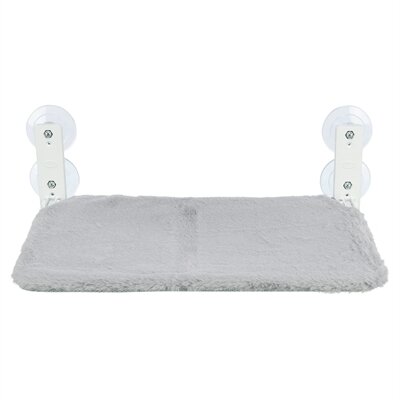 Trixie hangmat voor aan raam opvouwbaar pluche / mesh wit / grijs