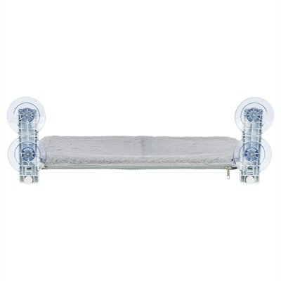 Trixie hangmat voor aan raam opvouwbaar pluche / mesh wit / grijs