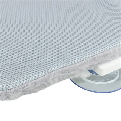 Trixie hangmat voor aan raam opvouwbaar pluche / mesh wit / grijs