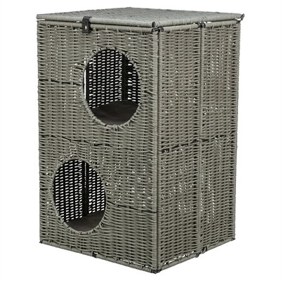 Trixie kattenmand amalia hoekig polyrattan grijs