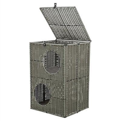 Trixie kattenmand amalia hoekig polyrattan grijs