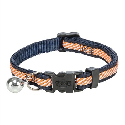 Trixie kattenhalsband gestreept blauw / oranje