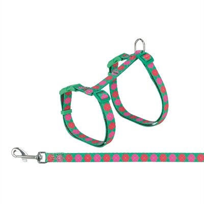 Trixie kattentuigje met riem flower power motief assorti