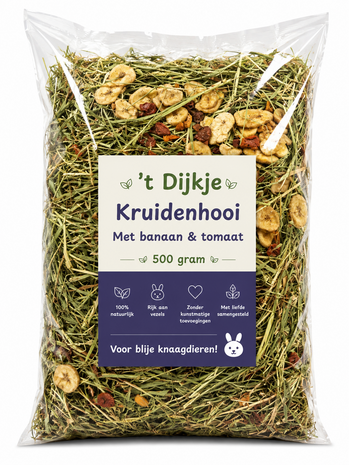 &acute;t Dijkje kruidenhooi met Appel en banaan 500gr