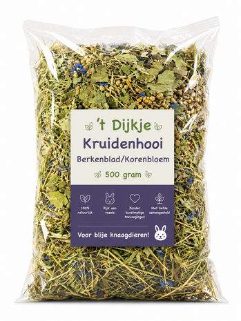 't Dijkje Kruidenhooi met Berkenblad &amp; Korenbloemen 500 gram 