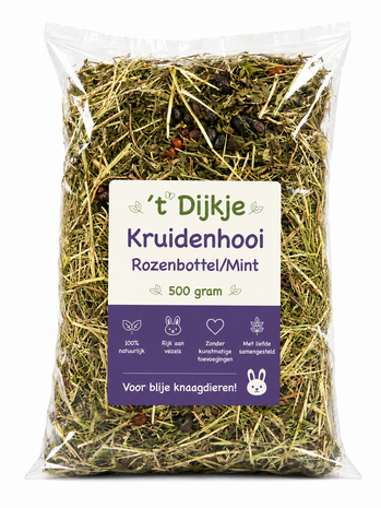 't Dijkje Kruidenhooi met Rozenbottel &amp; Mint 500gr&nbsp; 