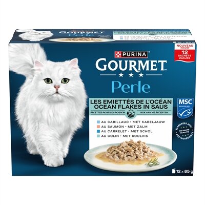 Gourmet perle ocean flakes in saus kabeljauw / zalm / schol / koolvis