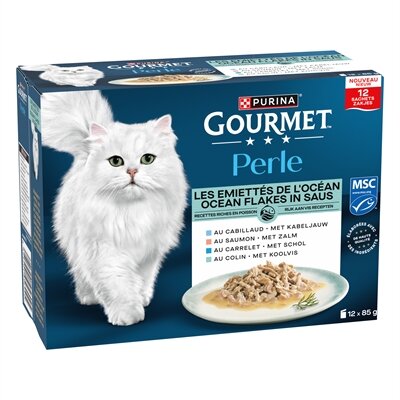 Gourmet perle ocean flakes in saus kabeljauw / zalm / schol / koolvis