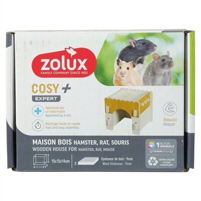 Zolux knaaghuis cosy hamster / rat / muis hout